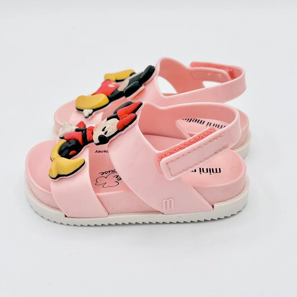 Mini Melissa Kids Play Mickey & Minnie Sandal 5 Pink Disney Summer Vacation Shoe
